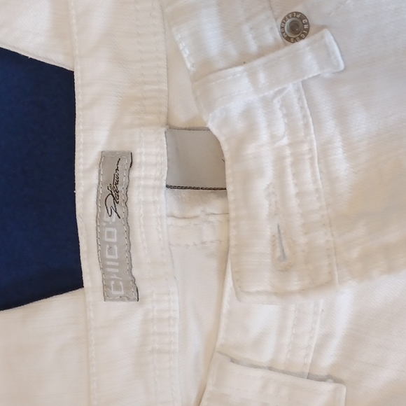 Chico's Platinum White Denim Capris Jeans - Picture 3 of 10